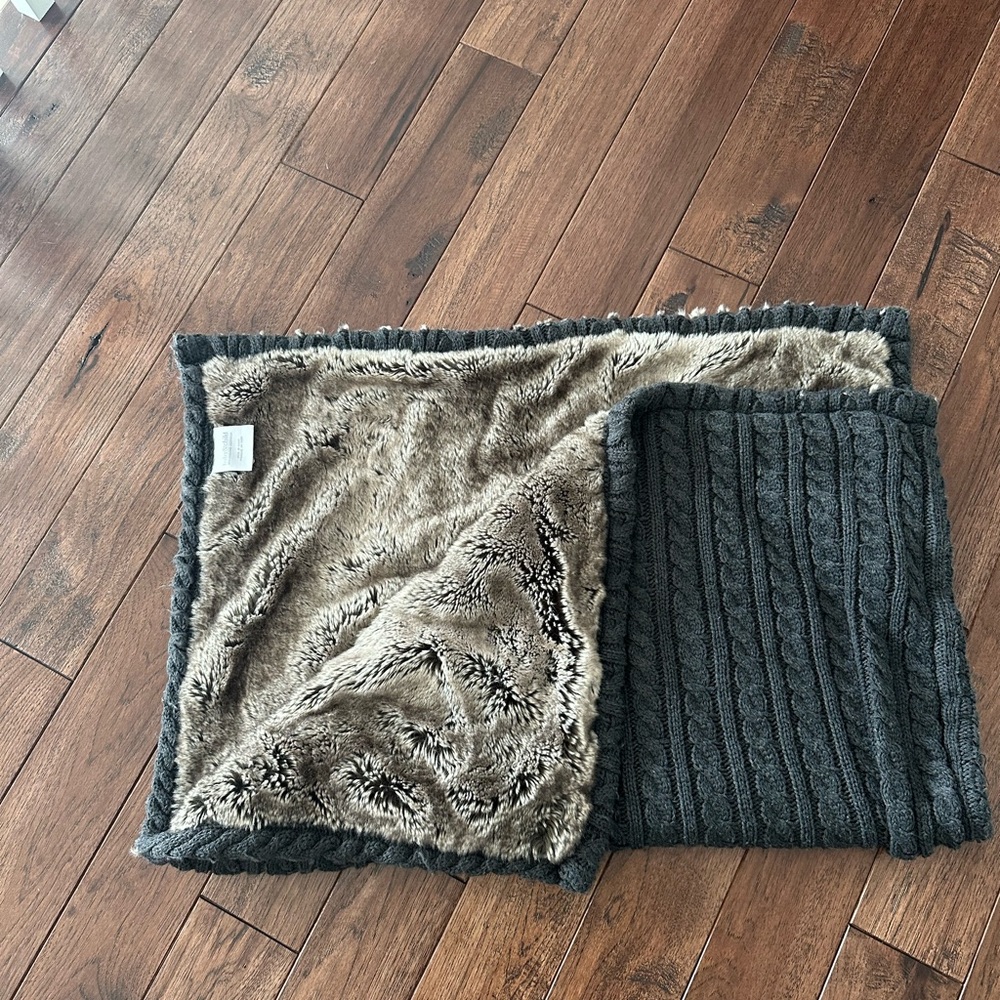 Cozy Gray and Brown Throw Blanket